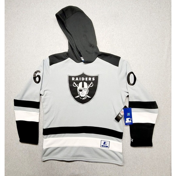 Las Vegas Raiders Starter Hoodie Hockey Jersey‎ Vintage Style Size Medium - Picture 1 of 10